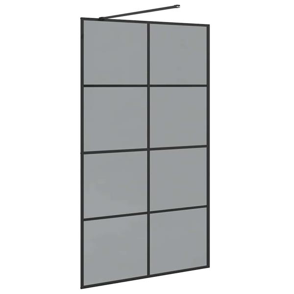 Grote foto vidaxl inloop douche wand zwart 115 x 195 cm gehard glas huis en inrichting complete badkamers