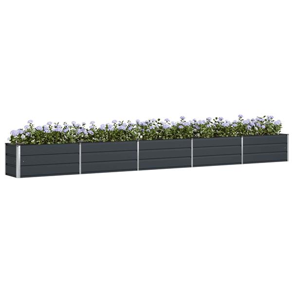 Grote foto vidaxl plantenbak antraciet 480 x 50 x 45 cm gegalvaniseerd staal tuin en terras overige tuin en terras