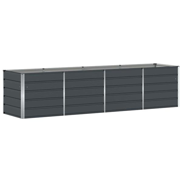 Grote foto vidaxl plantenbak antraciet 240 x 80 x 75 cm staal tuin en terras overige tuin en terras