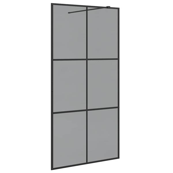 Grote foto vidaxl inloop douche wand zwart 100 x 195 cm gehard glas huis en inrichting complete badkamers