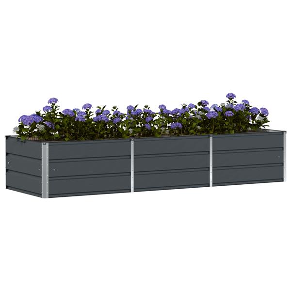 Grote foto vidaxl plantenbak antraciet 240 x 80 x 45 cm staal tuin en terras overige tuin en terras