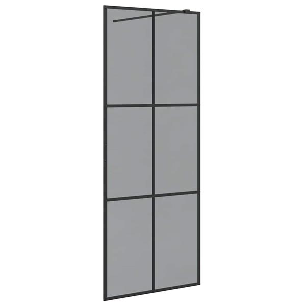 Grote foto vidaxl inloop douche wand zwart 80 x 195 cm gehard glas huis en inrichting complete badkamers