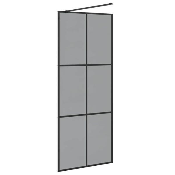 Grote foto vidaxl inloop douche wand zwart 80 x 195 cm gehard glas huis en inrichting complete badkamers