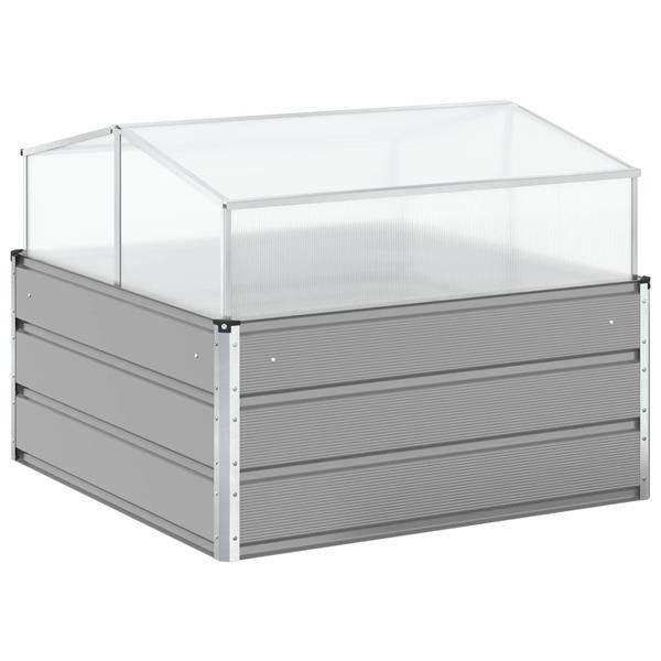 Grote foto vidaxl plantenbak lichtgrijs 100 x 100 x 77 cm gegalvaniseerd staal tuin en terras overige tuin en terras
