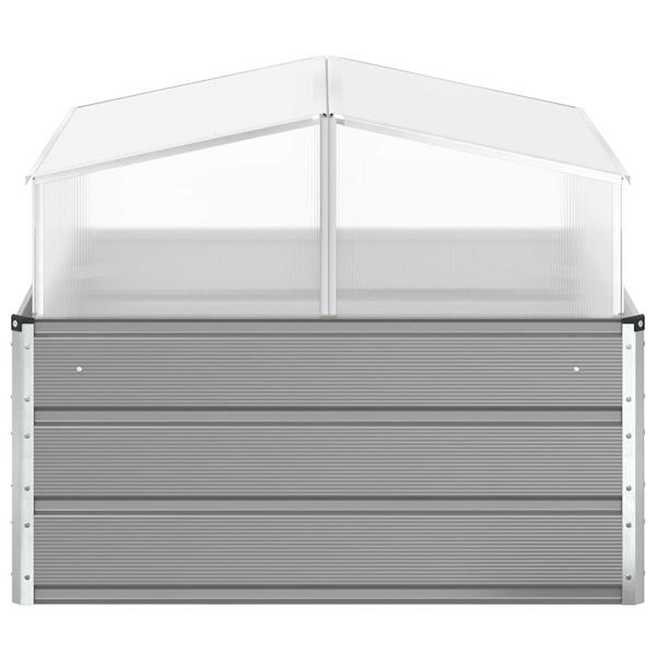 Grote foto vidaxl plantenbak lichtgrijs 100 x 100 x 77 cm gegalvaniseerd staal tuin en terras overige tuin en terras