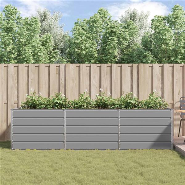 Grote foto vidaxl plantenbak lichtgrijs 195 x 100 x 45 cm gegalvaniseerd staal tuin en terras overige tuin en terras