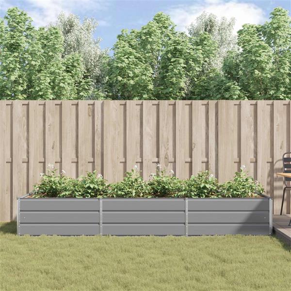 Grote foto vidaxl plantenbak lichtgrijs 195 x 100 x 45 cm gegalvaniseerd staal tuin en terras overige tuin en terras