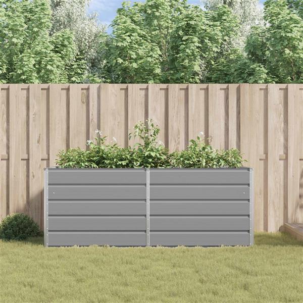 Grote foto vidaxl plantenbak lichtgrijs 195 x 100 x 45 cm gegalvaniseerd staal tuin en terras overige tuin en terras