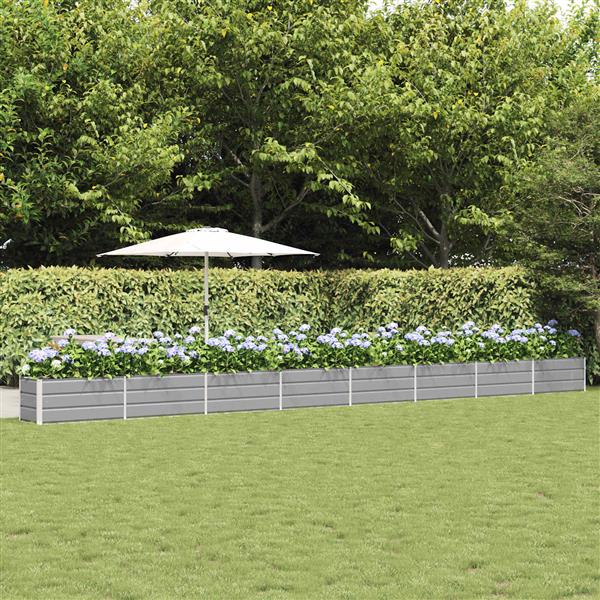 Grote foto vidaxl plantenbak lichtgrijs 480 x 50 x 45 cm gegalvaniseerd staal tuin en terras overige tuin en terras