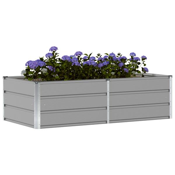 Grote foto vidaxl plantenbak lichtgrijs 160 x 80 x 45 cm staal tuin en terras overige tuin en terras