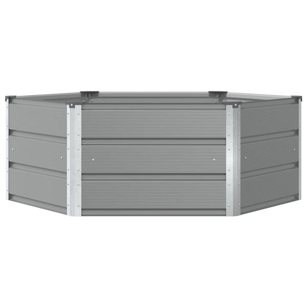 Grote foto vidaxl plantenbak lichtgrijs 129 x 129 x 45 cm staal tuin en terras overige tuin en terras