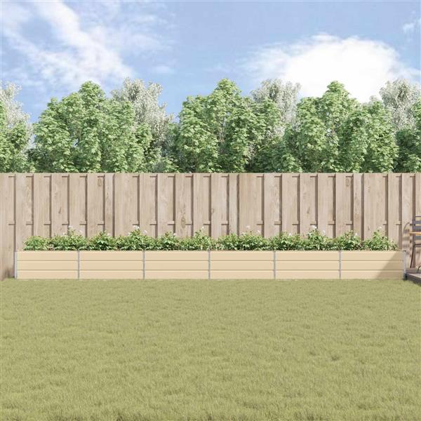 Grote foto vidaxl plantenbak ivoor 580 x 100 x 45 cm gegalvaniseerd staal tuin en terras overige tuin en terras