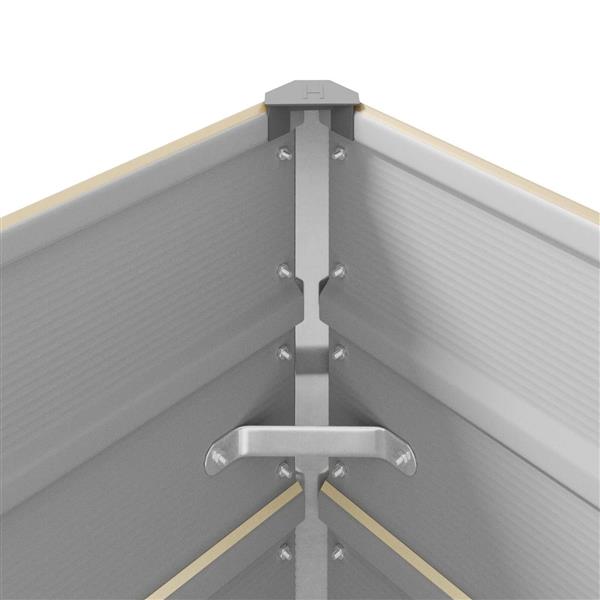 Grote foto vidaxl plantenbak ivoor 580 x 100 x 45 cm gegalvaniseerd staal tuin en terras overige tuin en terras