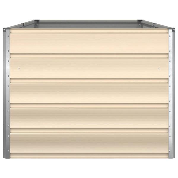 Grote foto vidaxl plantenbak ivoor 195 x 100 x 45 cm gegalvaniseerd staal tuin en terras overige tuin en terras