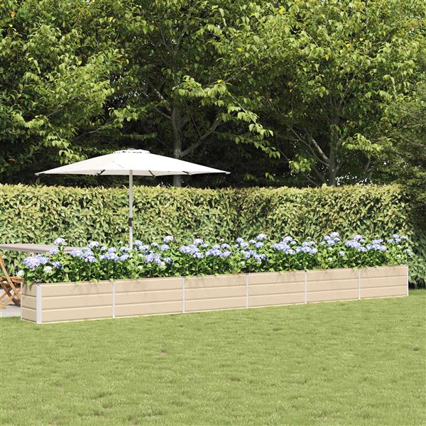 Grote foto vidaxl plantenbak ivoor 480 x 50 x 45 cm gegalvaniseerd staal tuin en terras overige tuin en terras