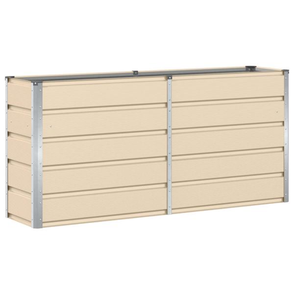 Grote foto vidaxl plantenbak ivoor 160 x 40 x 75 cm staal tuin en terras overige tuin en terras