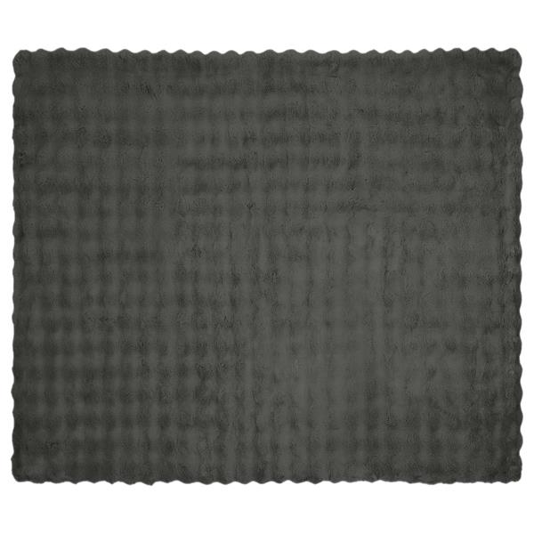 Grote foto vidaxl neppels konijnenbont deken olite 4 pcs donkergrijs 240 x 270 cm huis en inrichting bedden