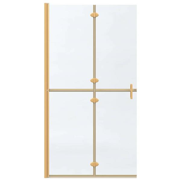 Grote foto vidaxl inloopdouchewand goud 90 x 6.5 x 190 cm huis en inrichting complete badkamers