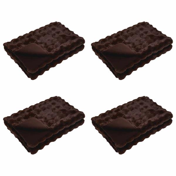 Grote foto vidaxl neppels konijnenbont deken olite 4 pcs kameel 220 x 240 cm huis en inrichting bedden