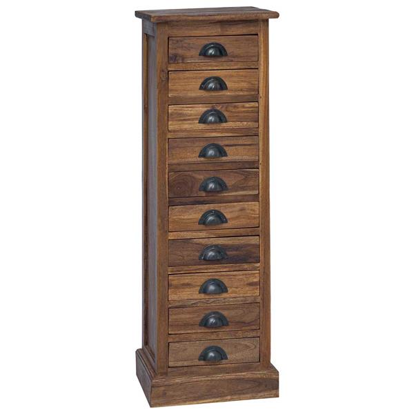 Grote foto vidaxl ladekast met lade naturel 35 x 30 x 110 cm massief teakhout kinderen en baby complete kinderkamers