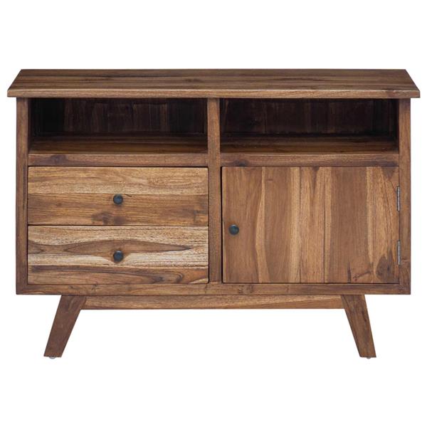 Grote foto vidaxl dressoir met lade naturel 100 x 30 x 68 cm massief teakhout huis en inrichting overige