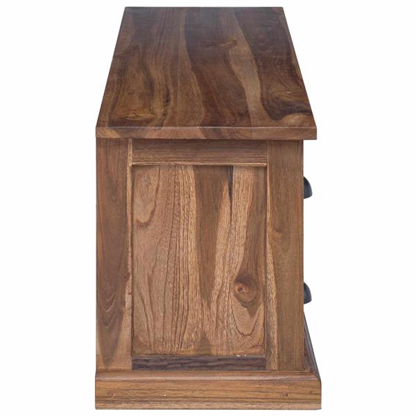 Grote foto vidaxl tv standaard met lade naturel 110 x 30 x 40 cm massief teakhout huis en inrichting overige