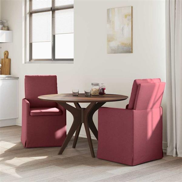 Grote foto vidaxl eettafelstoelen 2 pcs wijnrood 57 x 67 x 98 cm stof huis en inrichting stoelen