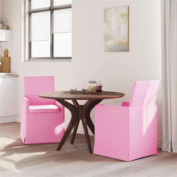 Grote foto vidaxl eettafelstoelen 2 pcs roze 57 x 67 x 95 cm stof huis en inrichting stoelen