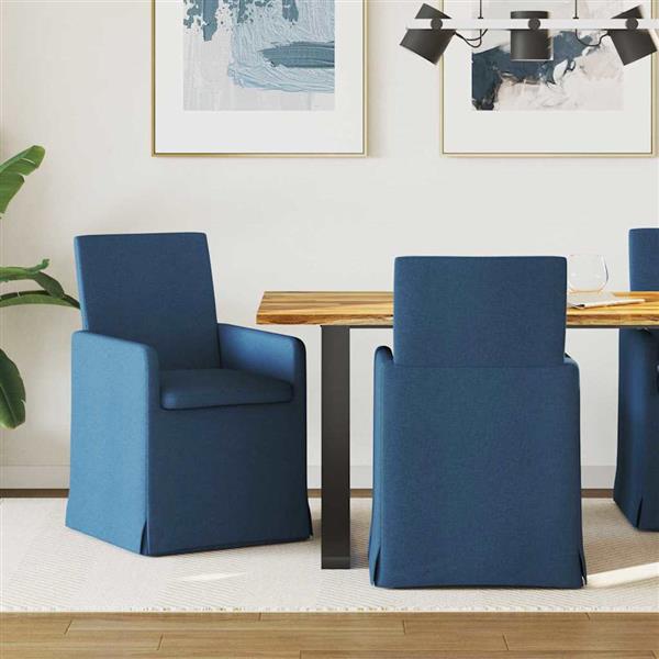 Grote foto vidaxl eettafelstoelen 2 pcs blauw 57 x 67 x 95 cm stof huis en inrichting stoelen