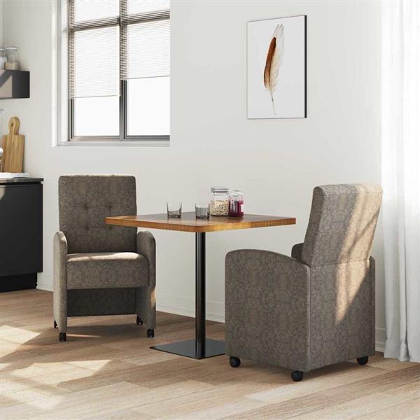 Grote foto vidaxl dining stoelen met wielen 2 pcs donkergrijs 58 x 67 x 97 cm huis en inrichting stoelen