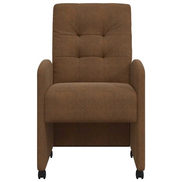 Grote foto vidaxl dining stoelen met wielen 2 pcs bruin 58 x 67 x 97 cm huis en inrichting stoelen