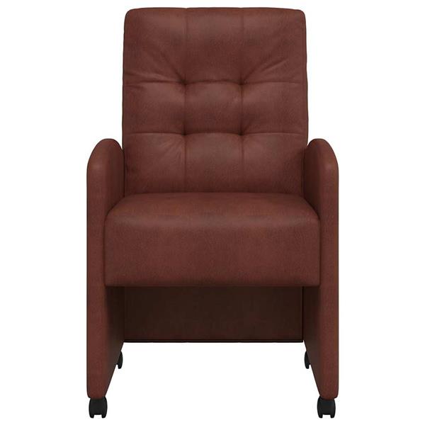 Grote foto vidaxl dining stoelen met wielen 2 pcs glanzend bruin 58 x 67 x 97 cm huis en inrichting stoelen