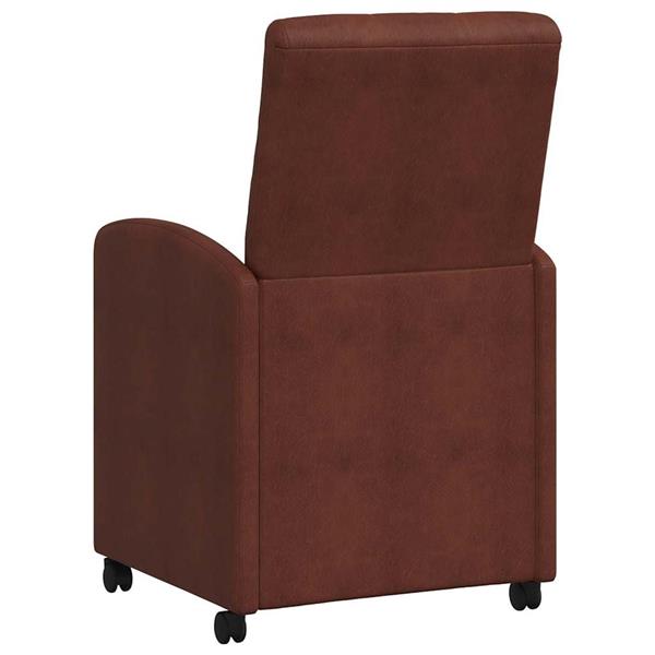 Grote foto vidaxl dining stoelen met wielen 2 pcs glanzend bruin 58 x 67 x 97 cm huis en inrichting stoelen