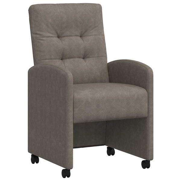 Grote foto vidaxl dining stoelen met wielen 2 pcs grijs 58 x 67 x 97 cm kunstleer huis en inrichting stoelen