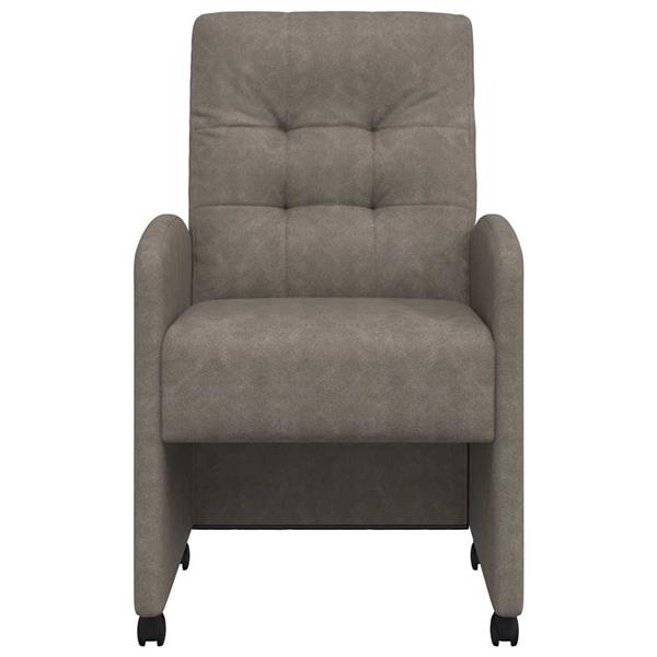 Grote foto vidaxl dining stoelen met wielen 2 pcs grijs 58 x 67 x 97 cm kunstleer huis en inrichting stoelen