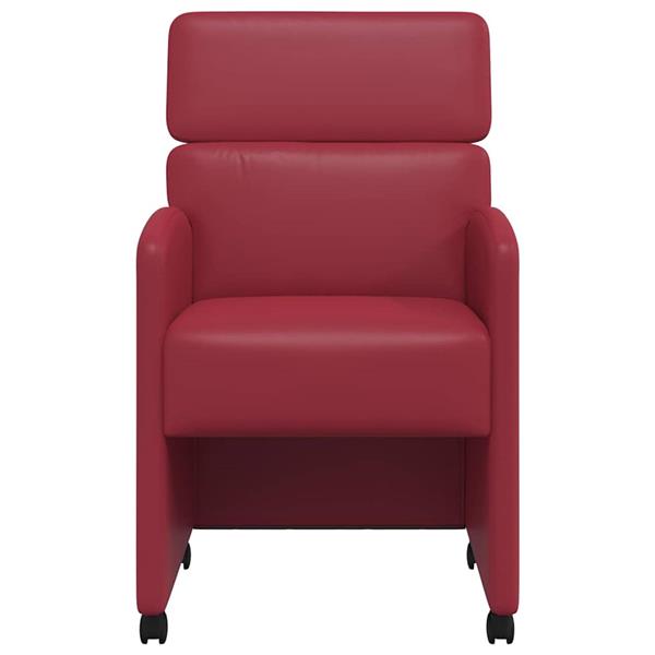 Grote foto vidaxl dining stoelen met wielen 2 pcs wijnrood 58 x 65 x 98 cm huis en inrichting stoelen
