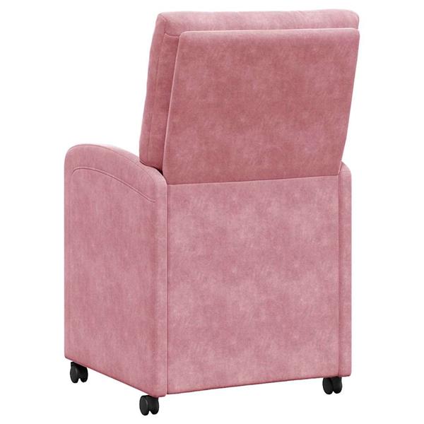 Grote foto vidaxl dining stoelen met wielen 2 pcs roze 58 x 67 x 97 cm fluweel huis en inrichting stoelen