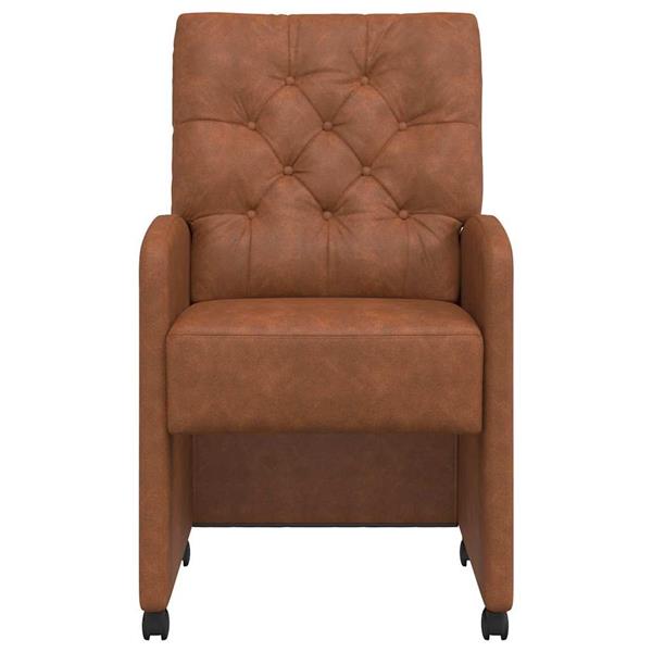 Grote foto vidaxl dining stoelen met wielen 2 pcs bruin 58 x 67 x 97 cm kunstleer huis en inrichting stoelen