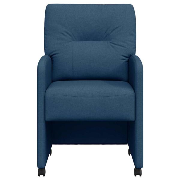 Grote foto vidaxl dining stoelen met wielen 2 pcs blauw 57 x 67 x 95 cm stof huis en inrichting stoelen