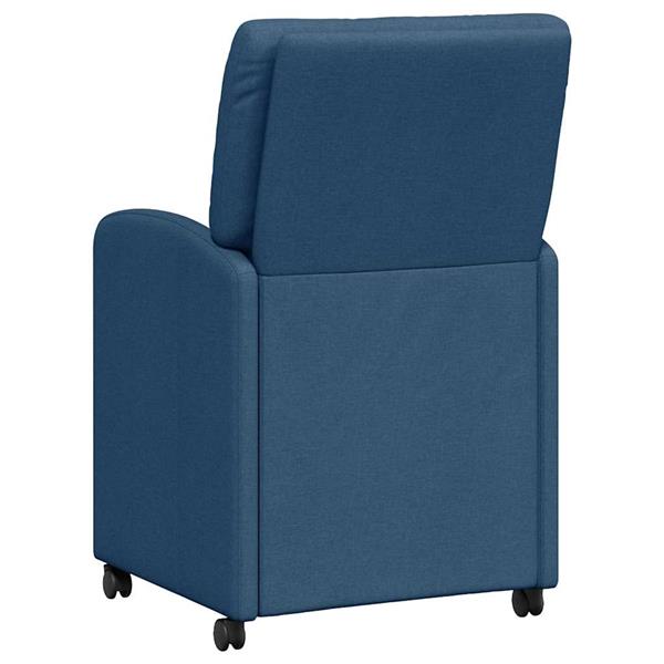 Grote foto vidaxl dining stoelen met wielen 2 pcs blauw 57 x 67 x 95 cm stof huis en inrichting stoelen