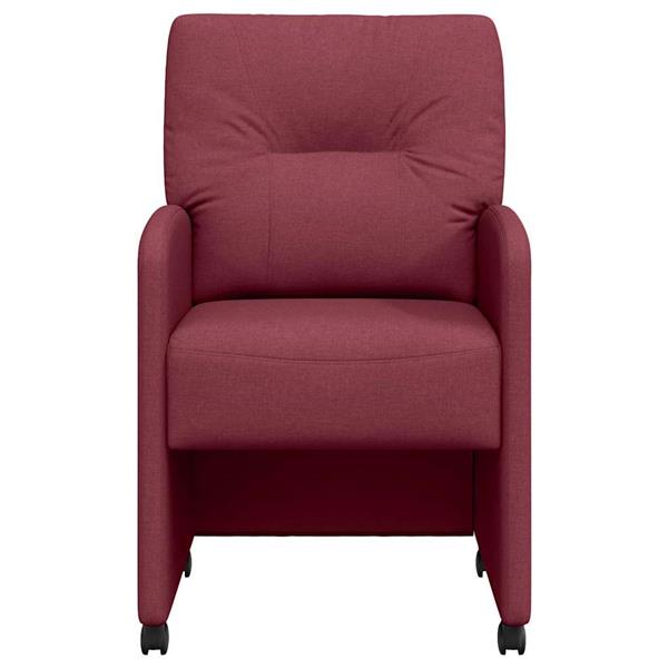 Grote foto vidaxl dining stoelen met wielen 2 pcs wijnrood 57 x 67 x 95 cm stof huis en inrichting stoelen