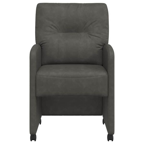 Grote foto vidaxl dining stoelen met wielen 2 pcs zwart 57 x 67 x 95 cm kunstleer huis en inrichting stoelen