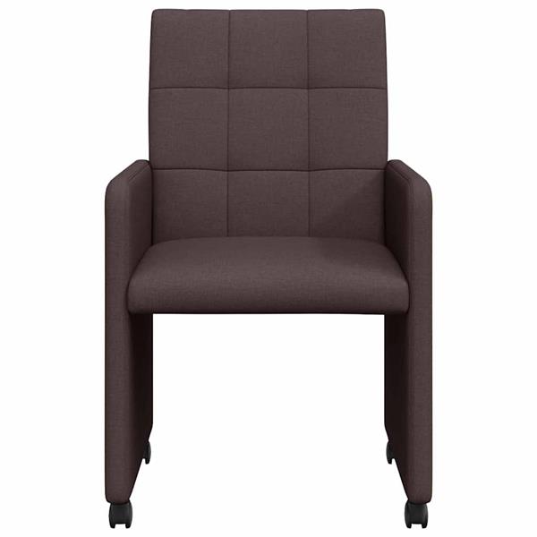 Grote foto vidaxl dining stoelen met wielen 2 pcs donkerbruin 58 x 65 x 94 cm huis en inrichting stoelen