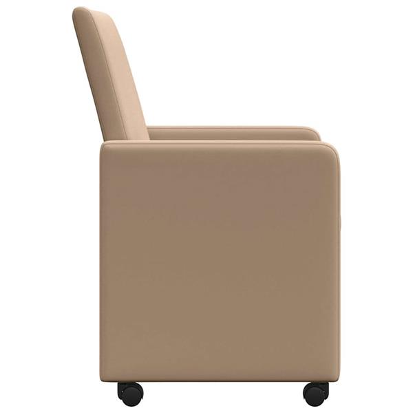 Grote foto vidaxl dining stoelen met wielen 2 pcs cappuccino 57 x 66 x 94 cm huis en inrichting stoelen