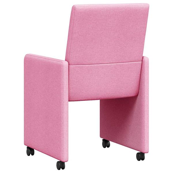 Grote foto vidaxl dining stoelen met wielen 2 pcs roze 57 x 66 x 94 cm stof huis en inrichting stoelen