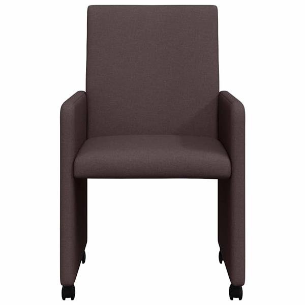 Grote foto vidaxl dining stoelen met wielen 2 pcs donkerbruin 57 x 66 x 94 cm huis en inrichting stoelen