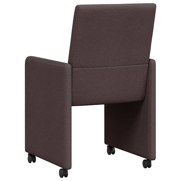 Grote foto vidaxl dining stoelen met wielen 2 pcs donkerbruin 57 x 66 x 94 cm huis en inrichting stoelen