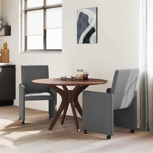 Grote foto vidaxl dining stoelen met wielen 2 pcs donkergrijs 57 x 66 x 94 cm huis en inrichting stoelen