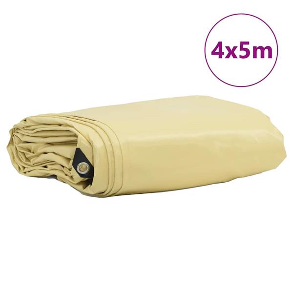 Grote foto vidaxl zeil 650g m beige 4 x 5 m canvas met pvc coating doe het zelf en verbouw materialen en producten