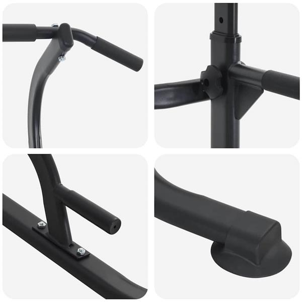 Grote foto vidaxl kracht toren dip station zwart 102 x 95 x 210 cm sport en fitness fitness